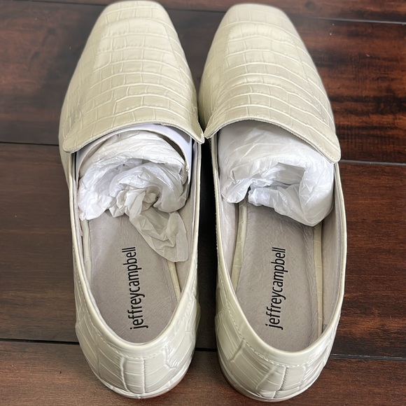 Jeffrey Campbell Women's Marco Croc-Embossed Loafers size 11 Ivory Academia NWT - Picture 9 of 9